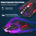 thumbnail image 5 of TSV Wireless Gaming Mouse, 2.4G Rechargeable USB Computer Mouse with 7 Colorful LED Lights, 2400  Adjustable DPI, 6 Buttons, Ergonomic Optical Mice for PC Laptop Desktop Windows MacBook, 5 of 9