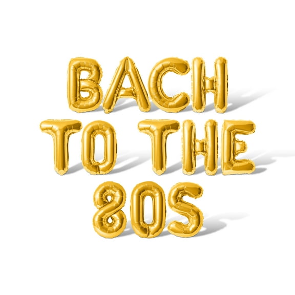 Letter Balloons - BACH TO THE 80S 16" Inch Alphabet Letters Foil Mylar Balloon Bachelorette or Bridal Shower Party Banner (Gold)