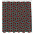 thumbnail image 3 of Ambesonne Poppy Flower Shower Curtain, Swirls on Teal, 69"Wx70"L, Vermilion Black and Teal, 3 of 3