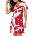 thumbnail image 2 of Pofeuu Abstract meat Print Women's Loose Fit Short Sleeve Nightgown, Comfortable Sleep Dress for Women, Casual Lounge Sleepwear, Soft Cotton Sleep Dress, 2 of 6