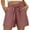 Pink, variant on BLVB Women Summer Casual Cotton Linen Shorts with Pockets Loose Solid Color Beach Lounge Shorts Bowknot Tie Waist