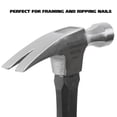 thumbnail image 3 of GreatNeck Straight Claw Steel Hammer with Fiberglass Handle, 16 oz, 3 of 10
