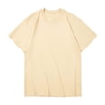 thumbnail image 4 of BVnarty Men's Solid Thin‑Knit Relaxed‑Fit Crew Neck Short Sleeve T‑Shirt, Soft Summer Streetwear Tops Beige XXXL, 4 of 5