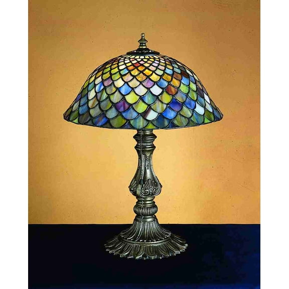 26673 Meyda 17"H Tiffany Fishscale Accent Lamp