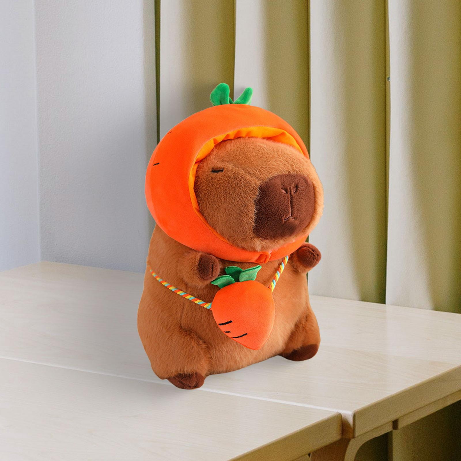 LeeQinersw Capybara Plush Toy Kids Room Decor Collectible Comfortable Cute Capybara Stuffed carrot 40cm