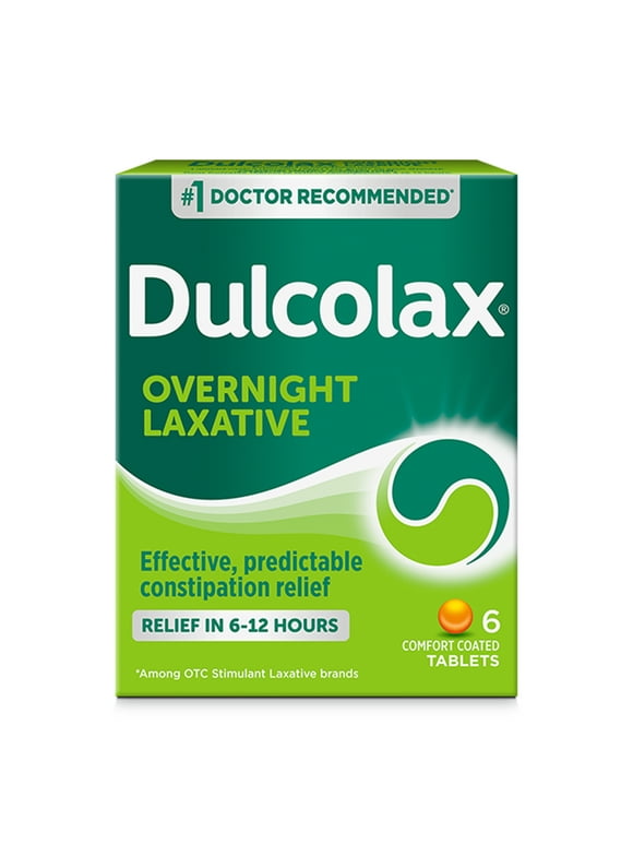 Dulcolax Stimulant Laxative Tablets, Gentle Constipation Relief with Magnesium Hydroxide, 6 Ct.