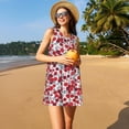 thumbnail image 3 of Balery Red Hawthorn Vestidos de verano para mujer con estampado: vestido holgado sin mangas, vestido playero informal y cómodo para días calurosos., 3 of 7