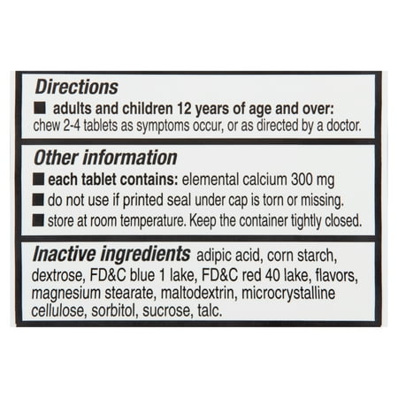 Equate Extra Strength Berry Blend Smooth Antacid Chewable Tablets, 750 mg, 280 Count