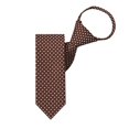 thumbnail image 2 of Jacob Alexander Boys' 14 inch Polka Dot Print Pre-Tied Zipper Neck Tie - Cocoa Brown, 2 of 6