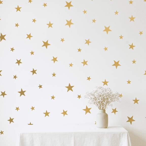 224 PCS Gold Star Wall Stickers, Removable Peel and Stick PVC Star Decals, Glitter Wall Decor for Bedroom, Wedding, Birthday, Christmas Party