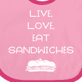 thumbnail image 4 of Inktastic Live Love Sandwiches Boys or Girls Baby Bib, 4 of 4