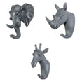 thumbnail image 1 of 3 Unids Cabeza de Animal Gloria para proteger Llave Colgador de Pared Decorativo Gris, 1 of 9