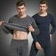 thumbnail image 2 of Ropa interior térmica de color sólido para hombre, cuello redondo, forro de terciopelo, ropa y pantalones de otoño engrosados, 2 of 6