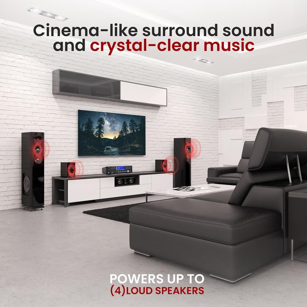 Bluetooth Home Theater Preamplifier - Pro Audio Stereo Receiver System with Multimedia Disc Player, MP3/USB Reader, AM/FM Radio (1000 Watt)