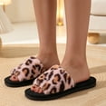 thumbnail image 6 of BERANMEY Leopard Open Toe Womens Slippers Cute Soft House Slippers for Women Men Anti-slip Thick Sole Indoor Bedroom Winter Home Slippers, 6 of 9