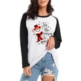 thumbnail image 2 of XCHQRTI Cute Christmas Sweatshirt Women's Long Sleeve Raglan Pullover Graphic Letter Xmas Color Stitching Tee Shirts, 2 of 5