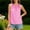 *Hot Pink, variant on ClodeEU Women's Plaid Crewneck Sleeveless Tank Top with Drawstring ,Casual Blouse with Side Slit Black,Women's Plus L