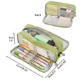thumbnail image 3 of Canvas Pencil Case Large Capacity Pencil Cases Pencil Pouch with 3 Compartments for Kids School Stationary Office Storage Makeup Bag, 3 of 5