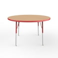 thumbnail image 3 of ECR4Kids 48in Round Everyday T-Mold Adjustable Activity Table Maple/Red - Standard Swivel, 3 of 3