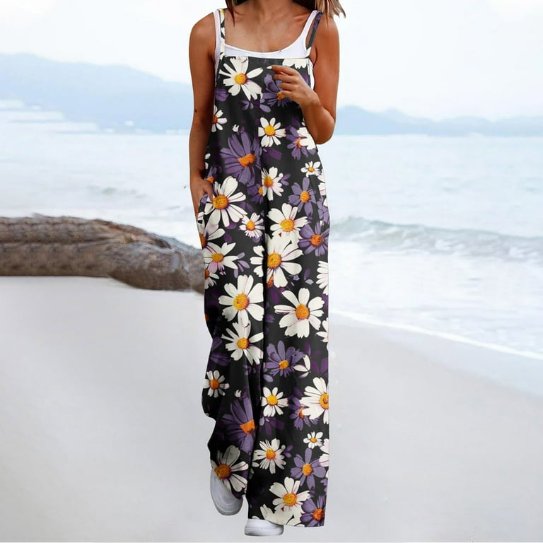 BUIgtTklOP no boundaries Women's Summer Boho Casual Jumpsuits Wide