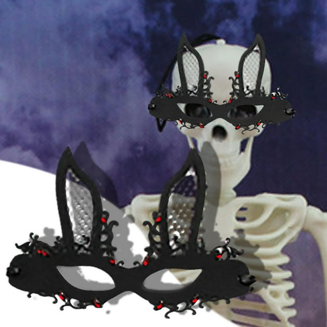 Máscara de fieltro de conejo de Halloween, máscaras de disfraz para mujeres y niñas
