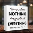 thumbnail image 3 of Zomyto 5x5 In Worry About Nothing Pray About Everything Wooden Box Sign, 3 of 7