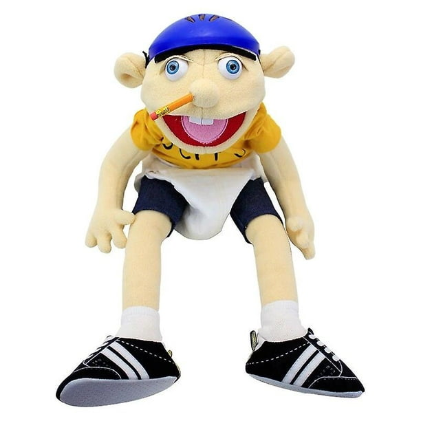 60cm Large Jeffy Puppet Plush Hat Game Toy Boy Girl Cartoon Feebee Hand  Puppet Plushie Doll