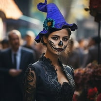 RBCKVXZ Halloween Party Witch Hat Lace Face Cover Wizard Witch Hat Polyester Taffeta Hat Costume, Halloween Decorations (Purple)