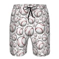 thumbnail image 4 of Kdxio Cute Baseball Pattern Mens Casual Shorts - Drawstring Summer Beach Sports Shorts for Men, 4 of 9