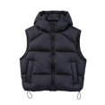 thumbnail image 2 of Xdegoge Girls Puffer Vest Zip Up Sleeveless Lightweight Warm Padded Hooded Jacket Fall Winter Drawstring Hem Fashion Outerwear with Pockets, 2 of 9