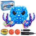 thumbnail image 1 of Juguetes para piscina de pulpo para niños, aro y anillos de baloncesto inflables 2 en 1, 1 of 4