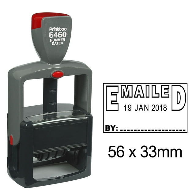 Printtoo Tampon Dateur pour Documents de Bureau avec Encrage Automatique par Email - Noir