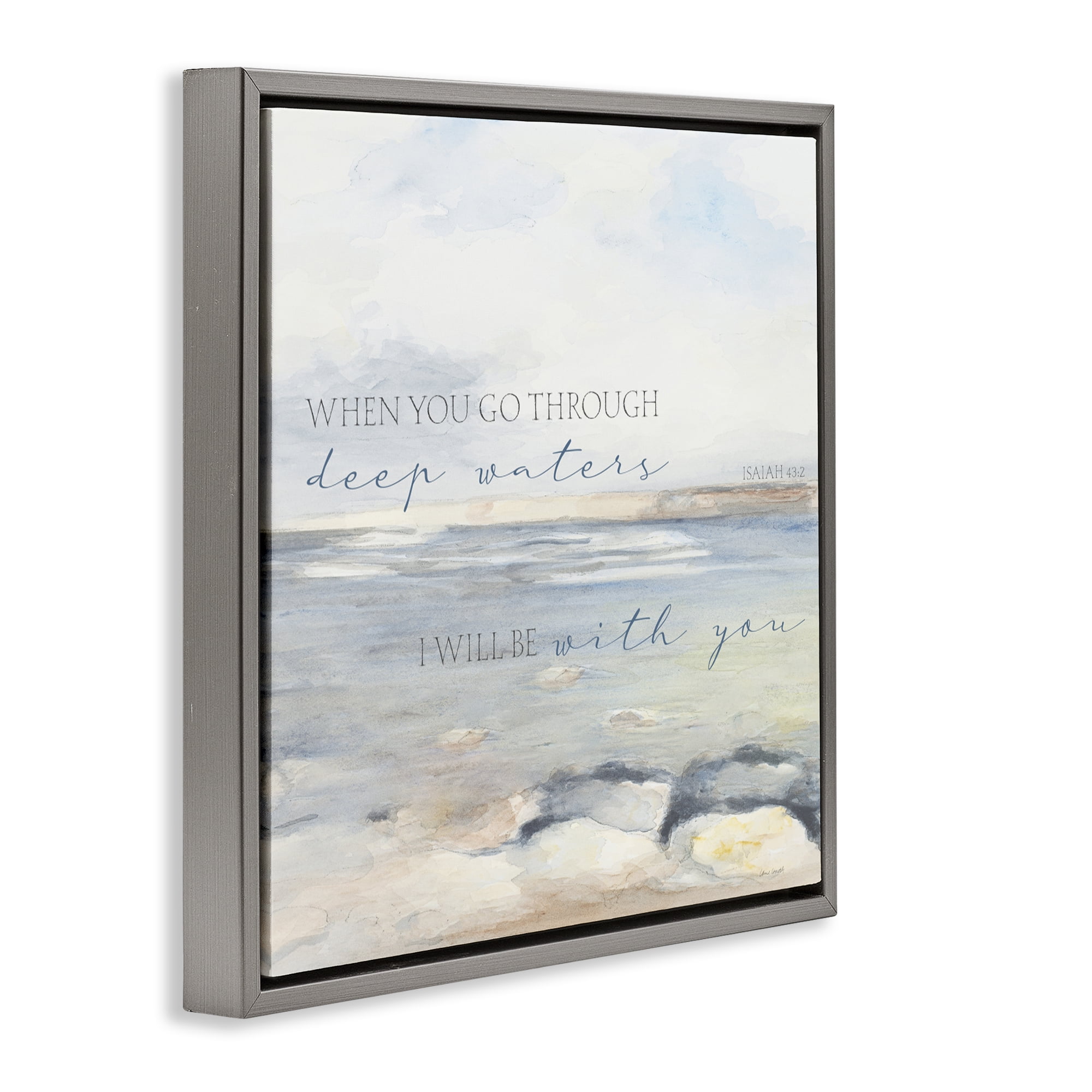 Stupell Industries Deep Waters with You Gray Framed Floater Canvas Wall Art, design by Lanie Loreth