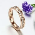 thumbnail image 3 of 4mm Titanium Steel Round CZ Band Women's Rose Gold Filled Wedding Ring Size 5-10, 3 of 8