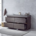 thumbnail image 7 of Huesca 60" Single Sink Bath Vanity in Dark Oak Gray Integral Sink Top No Mirror, 7 of 7