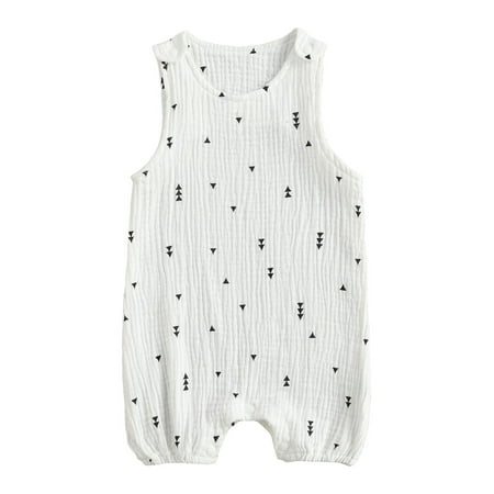 

Summer Baby Boys Girls Romper Sleeveless Cactus Print Cotton Linen Jumpsuits Overalls Playsuits