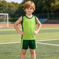 thumbnail image 5 of ITSAME Boys Athletic Outfits 2-Piece Mesh Quick-Dry Tank Top and Shorts Kids Training Sport Set Green Size 12Y, 5 of 8