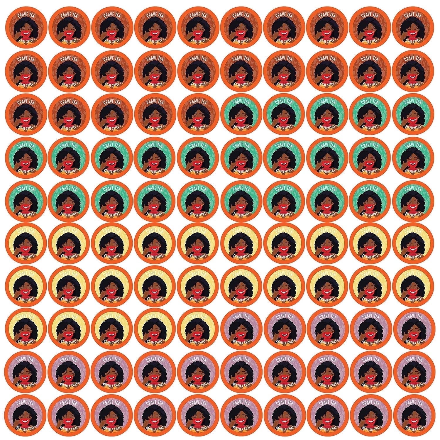 Crave Beverages Tea Pods, Assorted Variety Pack for Keurig K Cup Brewers, 100 Count