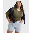 thumbnail image 5 of Hanes Women’s Long Sleeve Scoop Neck Cotton T-Shirt (Plus Size) Oregano 3X, 5 of 5