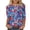 Blue, variant on JOANKDMI Women's American Flag Shirts 3/4 Sleeve 4th of July Independence Day Crew Neck Tops Patriotic Holiday Festival Fashion T Shirts