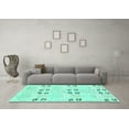 thumbnail image 3 of Ahgly Company Indoor Rectangle Abstract Turquoise Blue Modern Area Rugs, 2' x 5', 3 of 4
