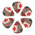 thumbnail image 6 of 6 Pieces America Canada Flag Guitar Picks for Guitar Bass Music Instruments with 1 Pick Leather Pick Holder, 6 of 7