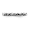 thumbnail image 4 of White Sterling Silver Ring Band Stackable Expressions Polished Rhodium-plated Square, 4 of 5