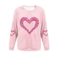 thumbnail image 4 of Hxlamzoo Womens Valentines Sweatshirt Love Heart Printed Graphic Ribbed Crewneck Pullover Casual Long Sleeve Tops, 4 of 4