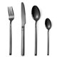 thumbnail image 1 of Juego de cubiertos de acero inoxidable, juego de cubiertos, utensilios para comer, vajilla que incluye tenedor, cuchillo y cuchara, apto para lavavajillas (negro), 1 of 4