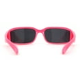thumbnail image 4 of Polarized Unique Curved Side Visor Lens Narrow Rectangle Sunglasses Pink Black, 4 of 4