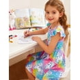 thumbnail image 5 of Lanbubble Toddler Girls Dress Summer Casual Sundress Ruffle Flutter Sleeveless Rainbow Unicorn Dresses 4-5 Years, 5 of 7