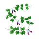 thumbnail image 2 of Adorno de ratán con hojas falsas, planta colgante, ratán artificial, flores verdes Berenjena, 2 of 9