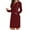 Wine, variant on Cmfcve Women's Casual Dresses Long Sleeve Wrap Hooded Sweatshirt Dress V-Neck Pocket Travel Midi Dresses