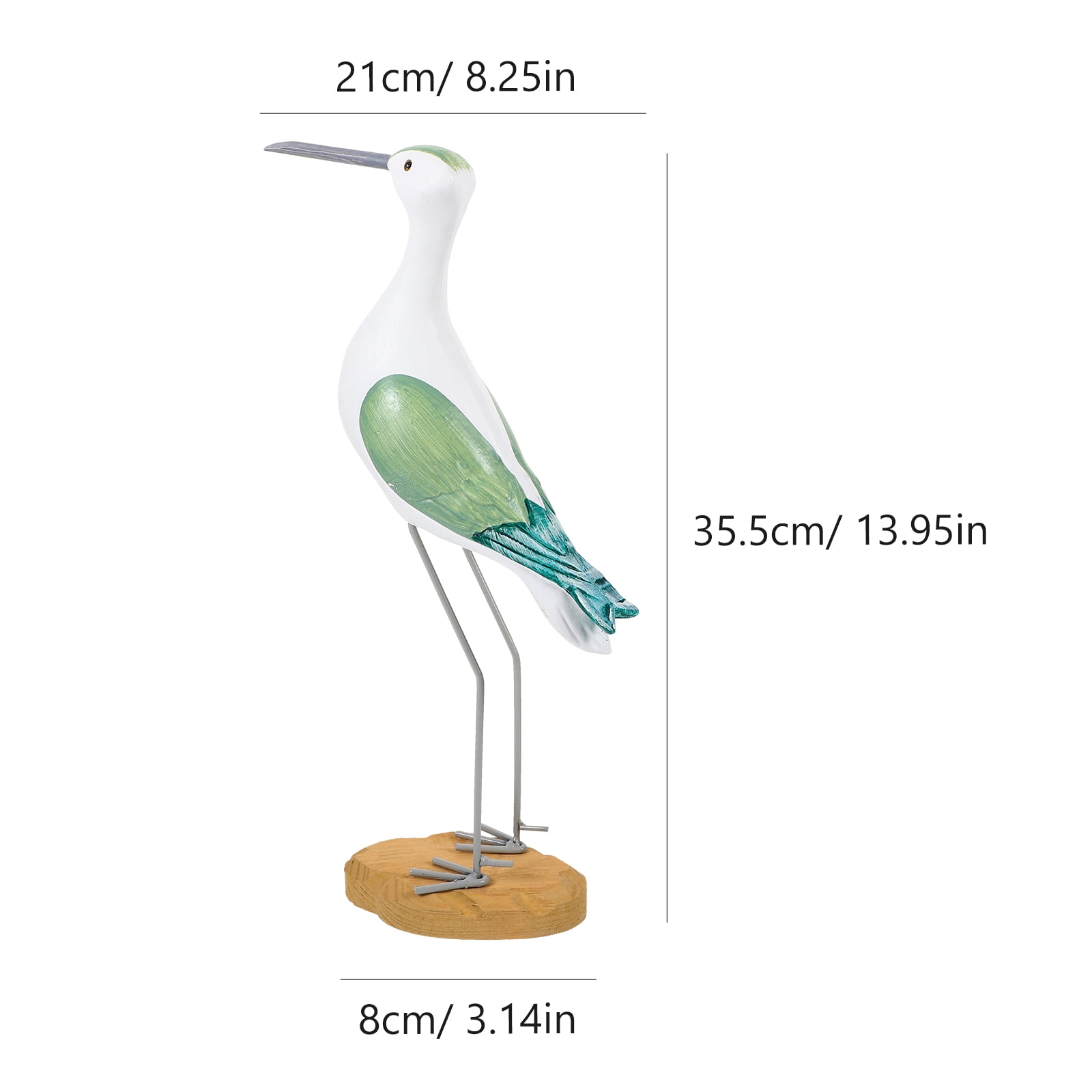 LOLIPPYY Set of 2 Wooden Seagull Bird Sculptures for Home and Garden Decor, Natural Style Coastal Atmosphere